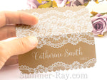 Personalized Printed Lace Place Card Escort Card