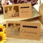 Personalized Laser Cut Natural Brown Kraft Wedding Place Cards/Seating Cards
