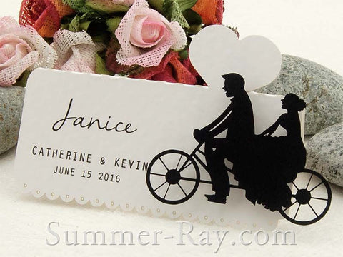 White DIY Our Love Story Wedding Place Cards