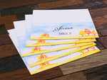 Personalized Fall Watercolor Scenery Party Place Cards Seating Cards Escort Cards