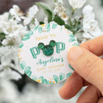 Personalized Baby Shower Ready to Pop Favor Gift Tags with Mixed Color Rhinestones