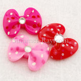 Cabochon Resin Spotted Bows with Rhinestone