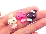 Cabochon Resin Bunny with Bow