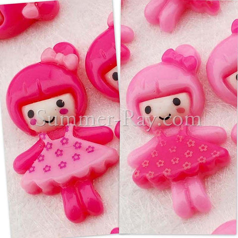 Cabochon Resin Doll in Flower Dress