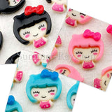 Cabochon Resin Doll with Bow