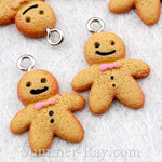 Cabochon Resin Gingerbread Man with Eye Bolt