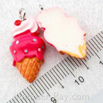 Cabochon Resin Ice Cream Cone with Eye Bolt
