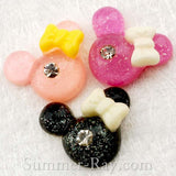 Cabochon Resin Mouse with Rhinestone