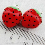 Cabochon Resin Strawberry with Eye Bolt