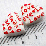 Cabochon Resin White Heart with Eye Bolt
