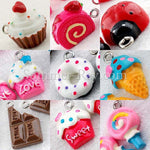 Cabochon Resin Mixed Cupcake/Ice Cream/Rolled Cake/Lollipop/Chocolate/Ladybug with Eye Bolt