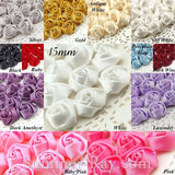 Miniature Satin Roses 15mm 20mm 30mm 38mm 45mm - 25 pieces