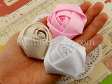 Miniature Satin Roses 15mm 20mm 30mm 38mm 45mm - 25 pieces