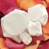 Miniature White Satin Roses Mixed Size - 40 pieces