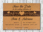 Personalized Kraft Forever Love Save the Date Card with Envelope