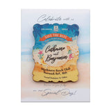 Personalized Wooden Beach Theme Save The Date Fridge Magnet Wedding Invitation with Cards & Envelopes