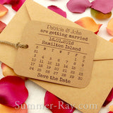 Personalized Calendar Kraft Save the Date Tags with Envelopes
