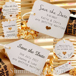 Personalized White Wedding Save the Date Tags