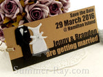 Personalized Tuxedo and Gown Entrance Ticket Kraft Save the Date Tags