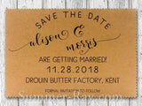 Personalized Kraft Modern Rustic Save the Date Card with Envelope