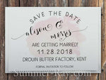 Personalized White Romantic Splash Save the Date Card with Envelope