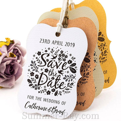 Personalized Little Violin Save the Date (IV) Tags with Twine