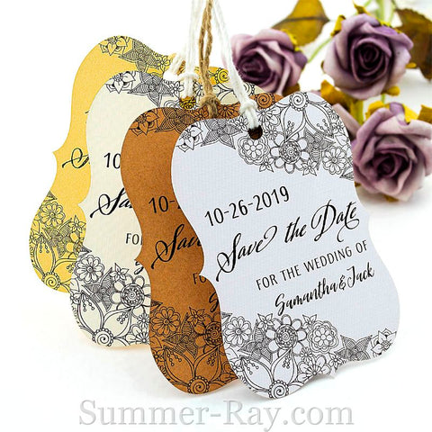 Personalized Little Violin Save the Date (I) Tags with Twine