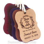Personalized Suede Leather Little Violin Save the Date (III) Tags