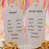 Personalized White Vintage Lace Seating Plan Tag