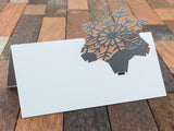 White Laser Cut Wedding Snowflake Winter Theme Frozen Theme Place Cards