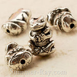 Tibetan Antique Silver Frog Spacer Beads