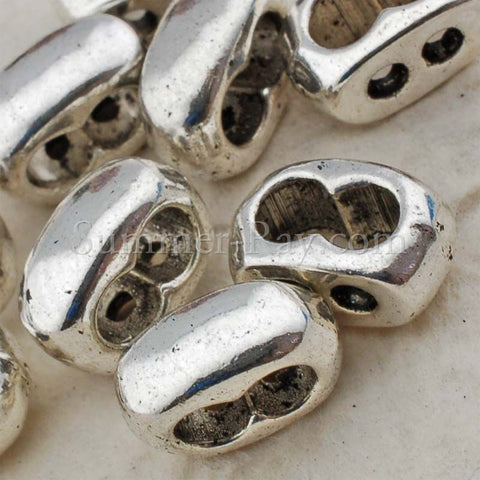 Tibetan Silver Spacer Beads - Double Spacer (T15172) 50 pieces