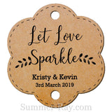 Personalized Let Love Sparkle Scallop Wedding Sparkler Tags