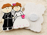 Wooden Bride and Groom Embellishment