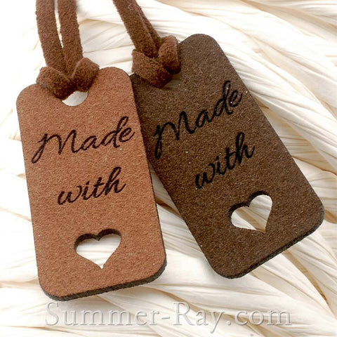 Microfiber Made-with-Love Suede Tags