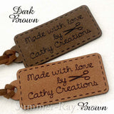 Personalized Microfiber Made-with-Love Suede Tags