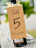Personalized Wine Bottle Floral Kraft Table Number
