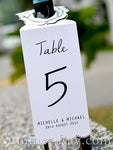 Personalized Wine Bottle Floral White Table Number