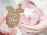 Baby Onesie Adding S'More Love to Our Family Baby Shower Favors Gift Tags Thank You Tags