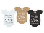 Baby Onesie Adding S'More Love to Our Family Baby Shower Favors Gift Tags Thank You Tags