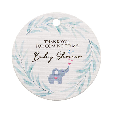 Thank You for Coming to My Baby Shower Baby Elephant Theme Thank You Tags Favor Tags
