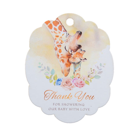 Giraffes Thank You for Showering Our Baby with Love Baby Shower Thank You Tags Favor Tags