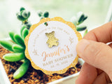 Personalized Baby Shower Favor Gift Tags with Teddy Rhinestones