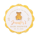 Personalized Baby Shower Favor Gift Tags with Teddy Rhinestones