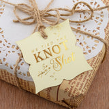 Gold Foil We Tied The Knot so Have a Shot Vintage Wedding Favors Gift Tags Thank You Tags