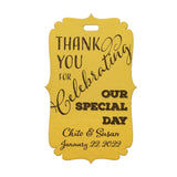 Personalized Bracket Thank You for Celebrating our Special Day Favor Tags