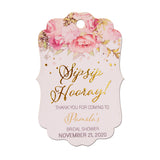 Personalized Sip Sip Hooray Champagne Mini Wine Bottle Wedding Bridal Shower Tags