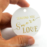 Gold Foil Hot Stamping S'More Love Round Favor Tags