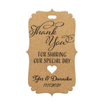 Personalized Bracket Thank You for Sharing our Special Day Favor Tags