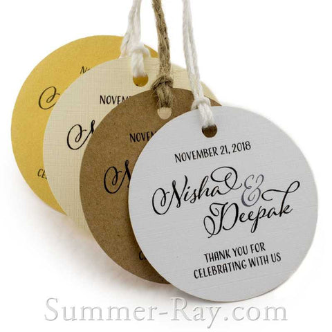 Personalized Round Thank You for Celebrating with Us Favor Tags